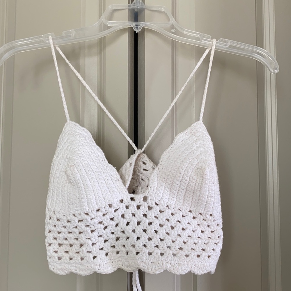 Hand Woven White Crop Top